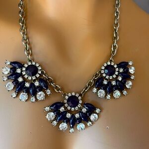 J. Crew Black & Silver Cabochon Necklace